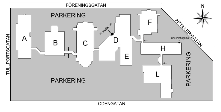 Orienteringskarta på EDs skolbyggnad.
